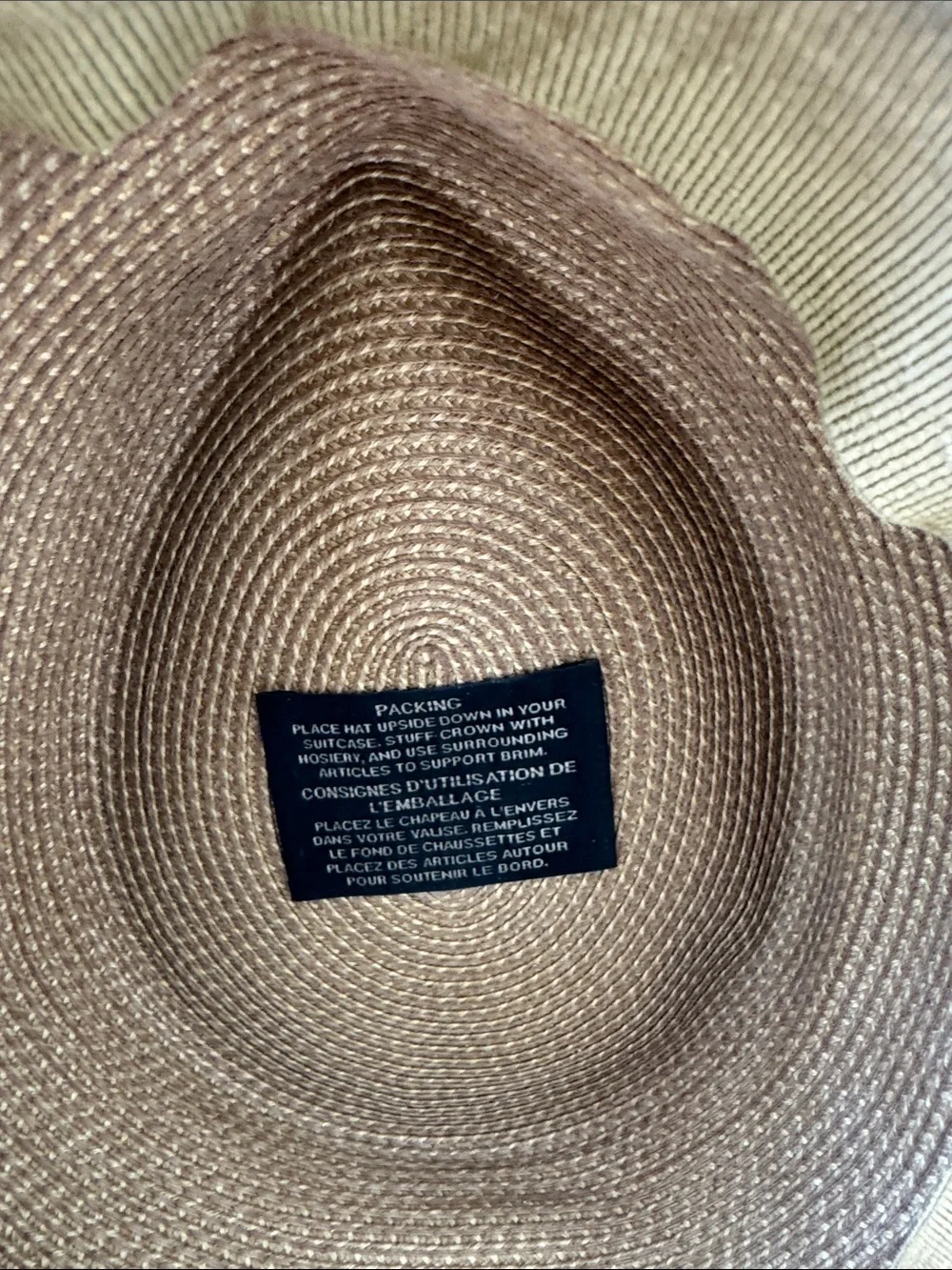 Eric Javits Tan Straw Sun Hat with Chin Chain - Picture 4 of 4
